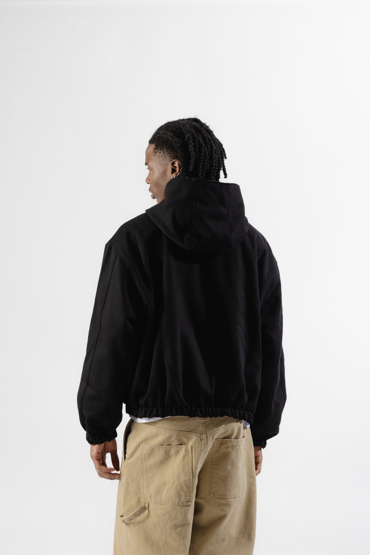 Black / Brown Tartan Reversible Zip Hoodie