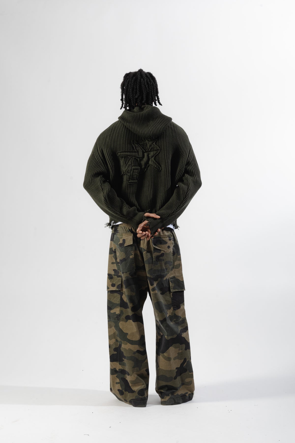 Green Full-Zip Knit Hoodie