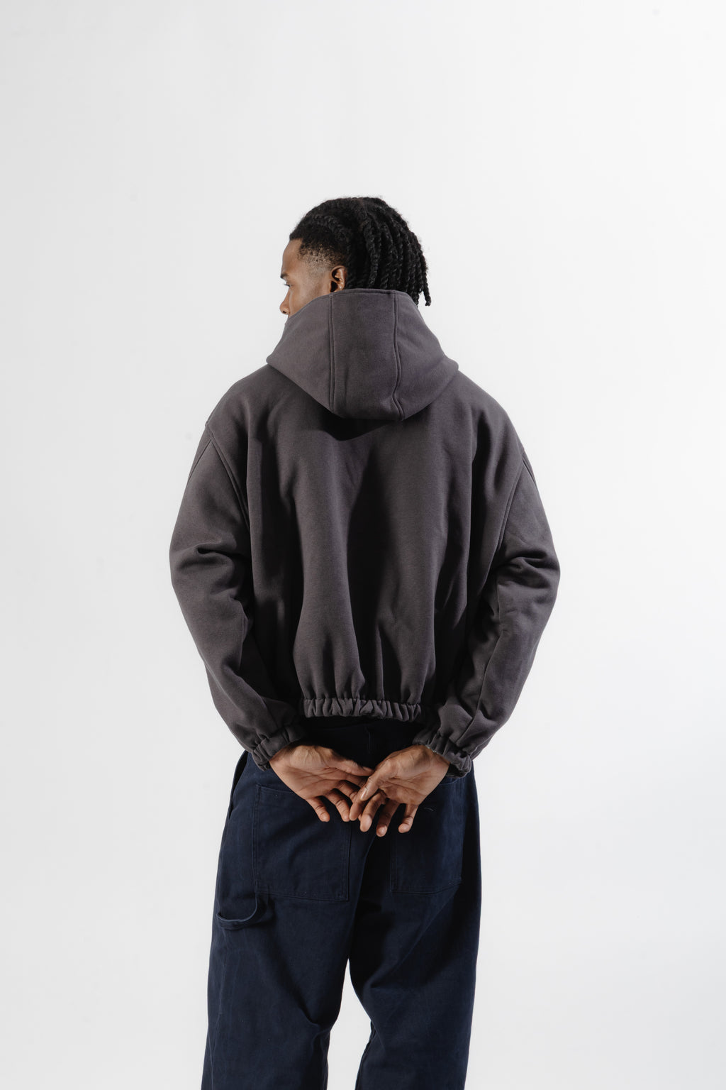 Charcoal / Grey Tartan Reversible Zip Hoodie