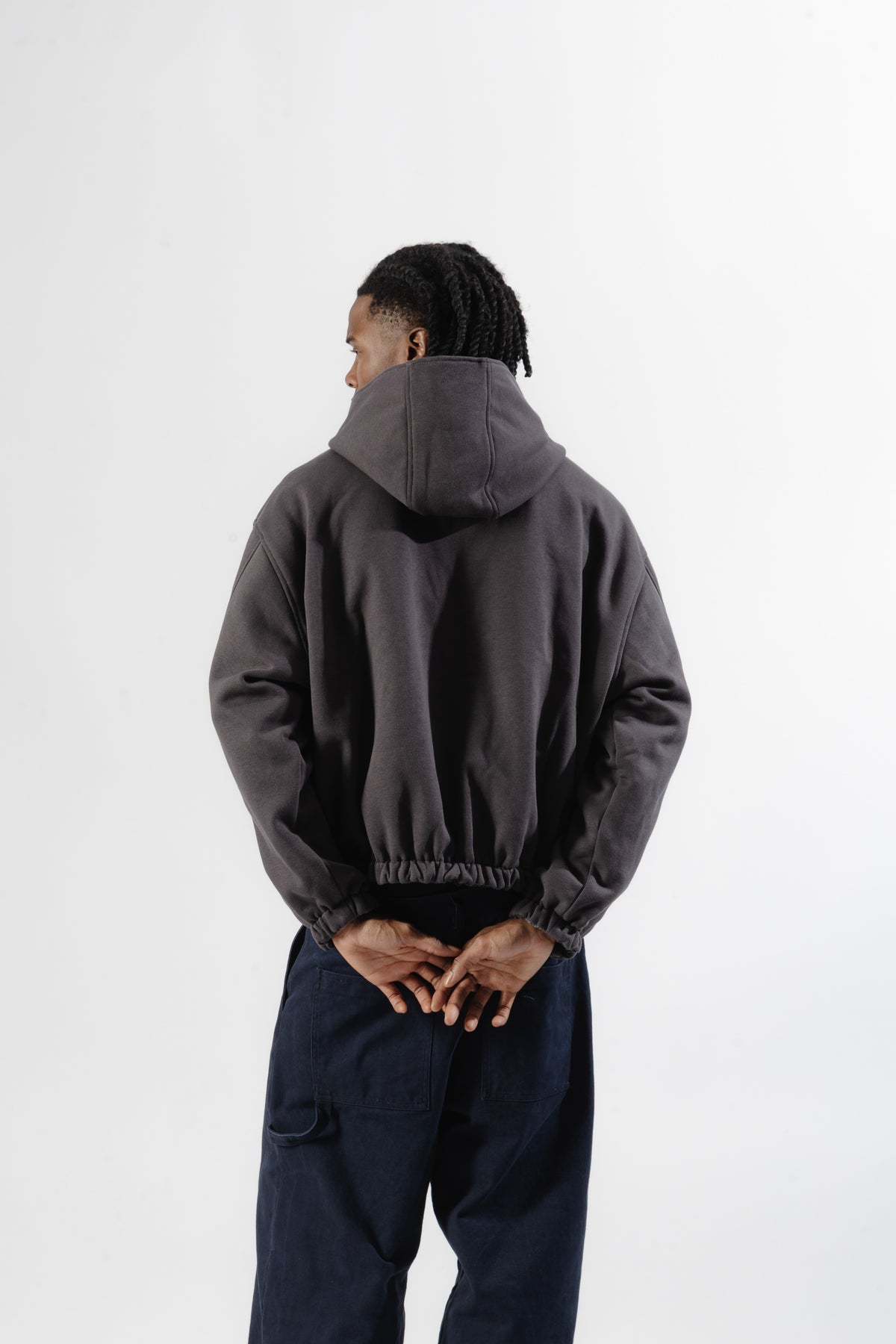 Charcoal / Grey Tartan Reversible Zip Hoodie