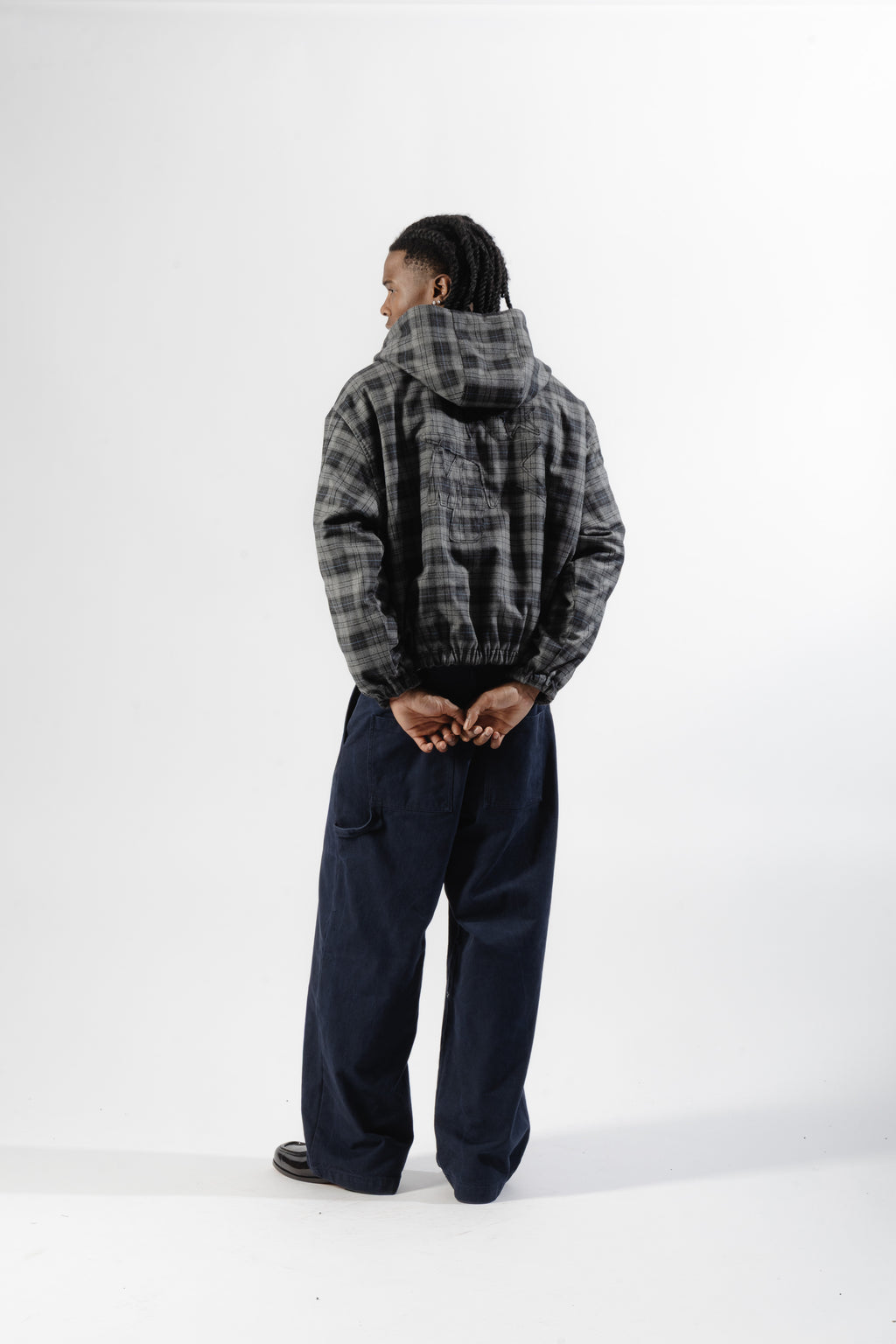 Charcoal / Grey Tartan Reversible Zip Hoodie