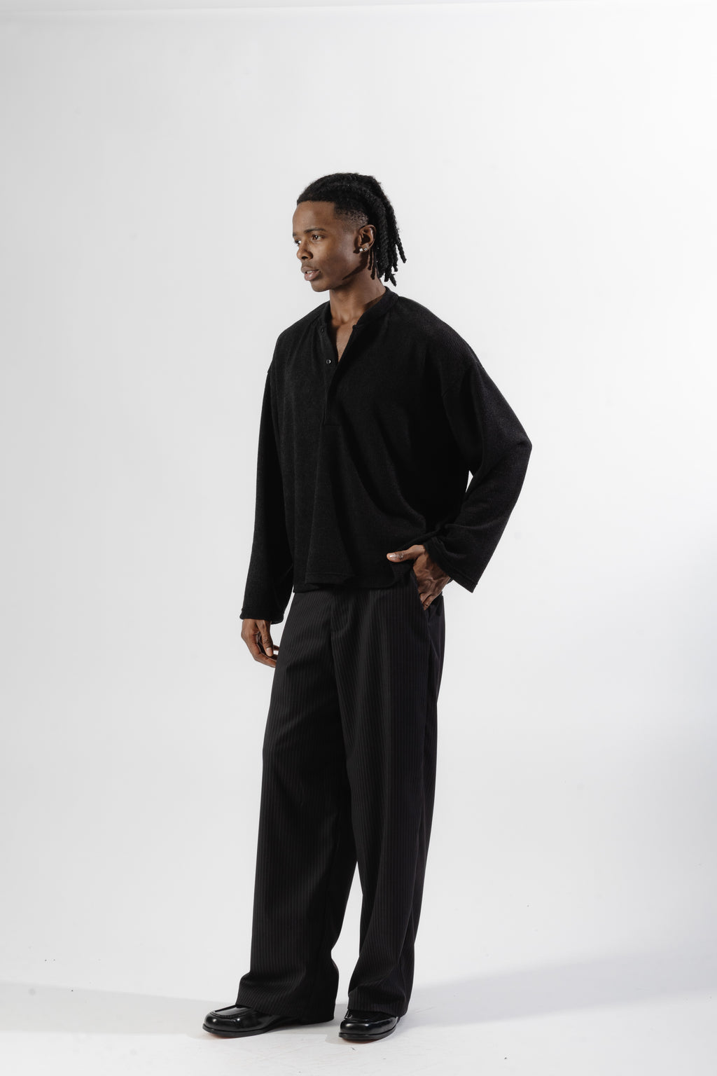 Black Soft Serafino Longsleeve