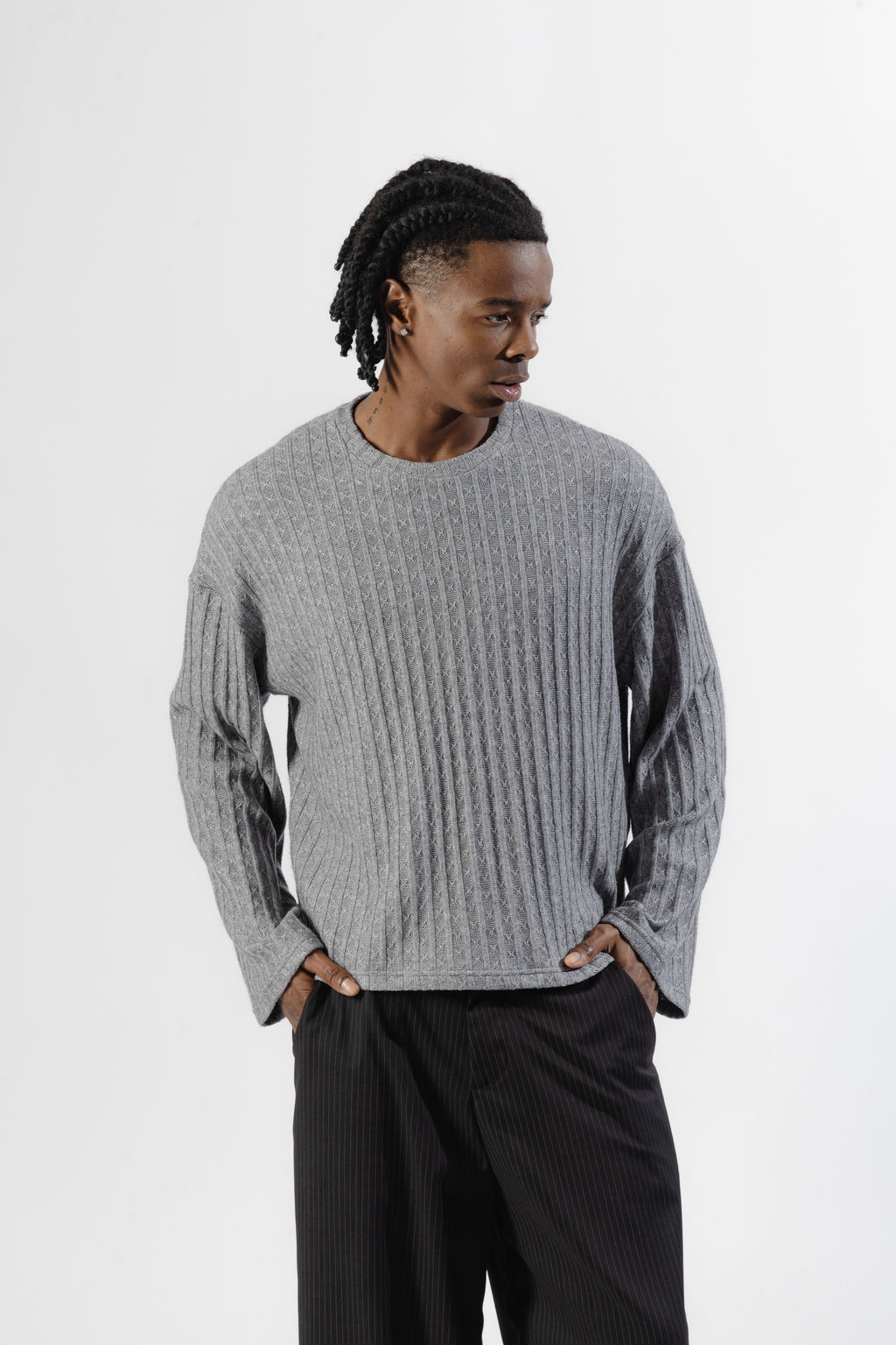 Grey Textured Longsleeve