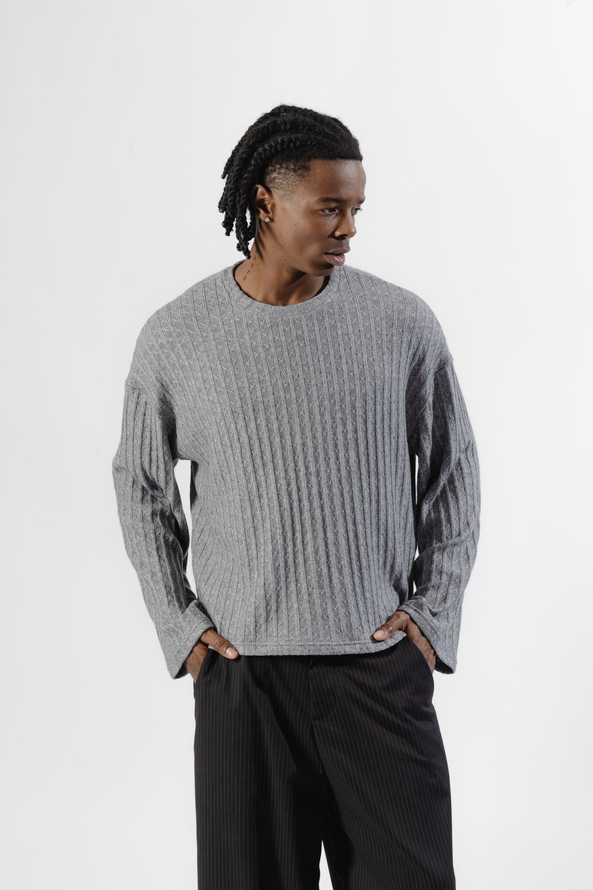 Grey Textured Longsleeve