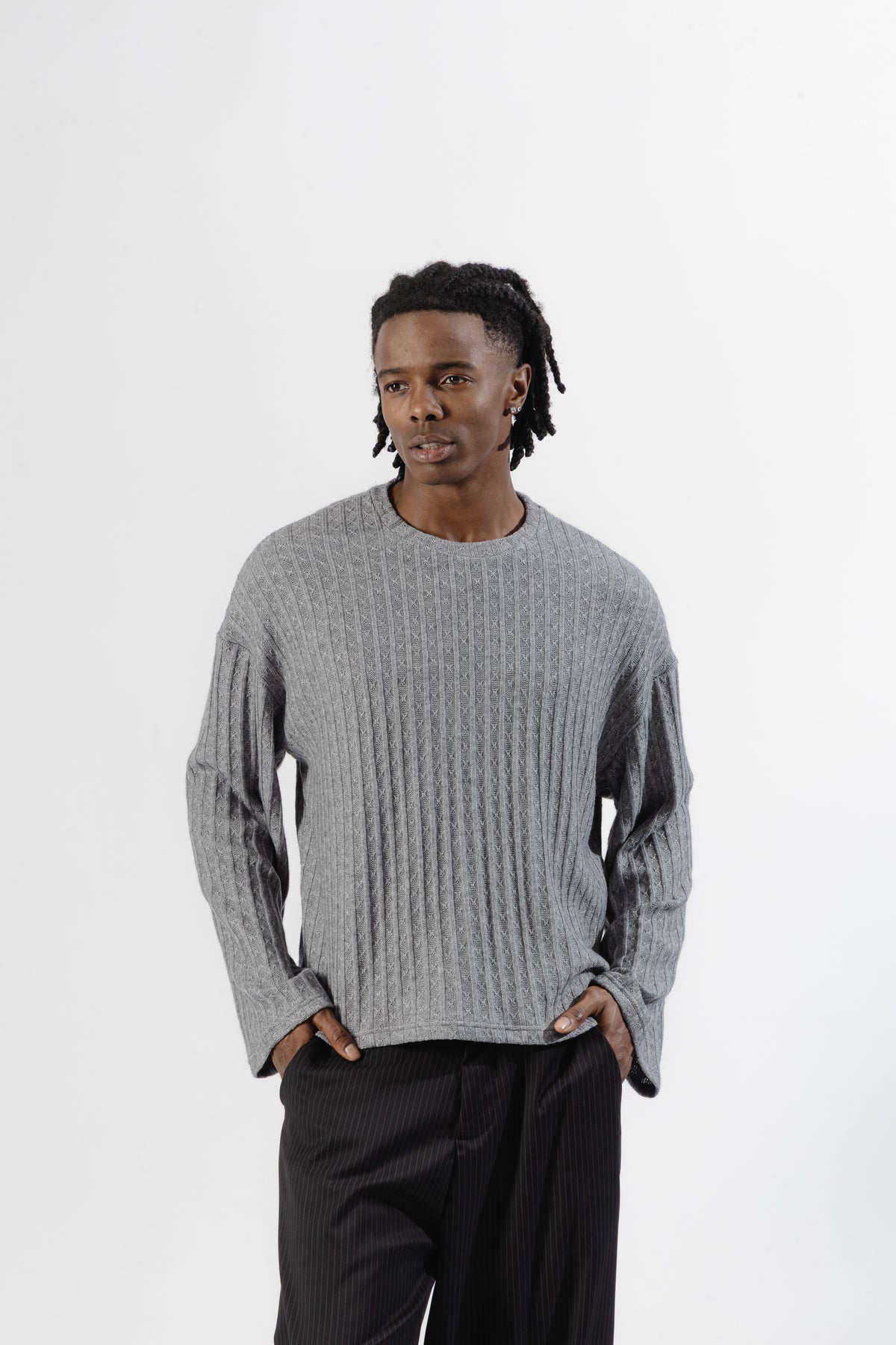 Grey Textured Longsleeve