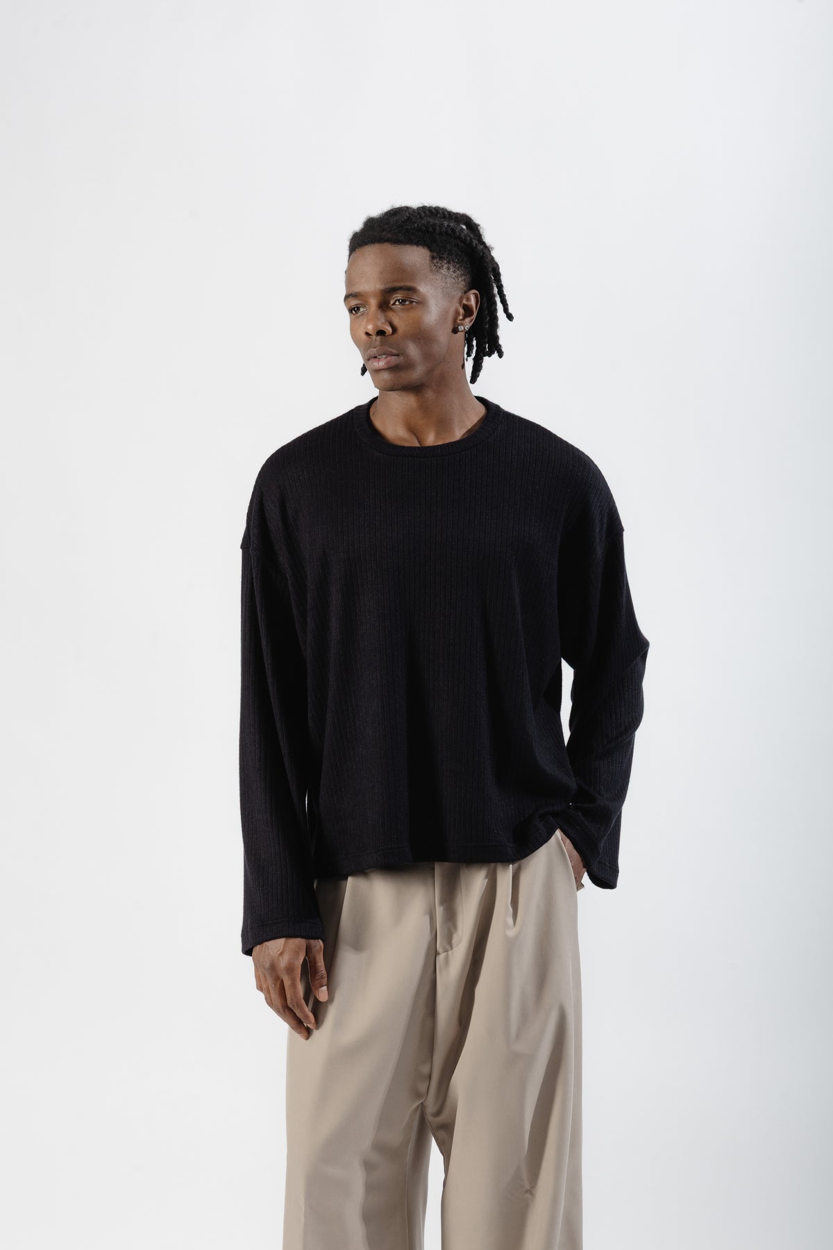 Black Ribbed Longsleeve