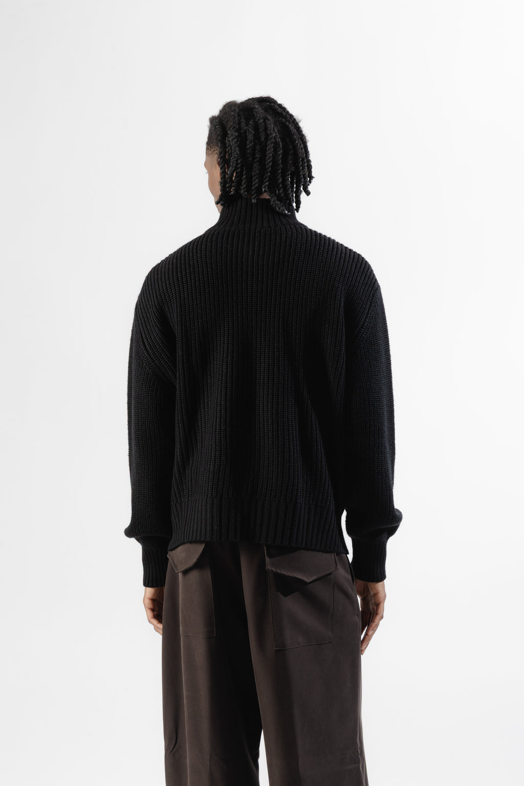 Black Quarter zip Knit Sweater
