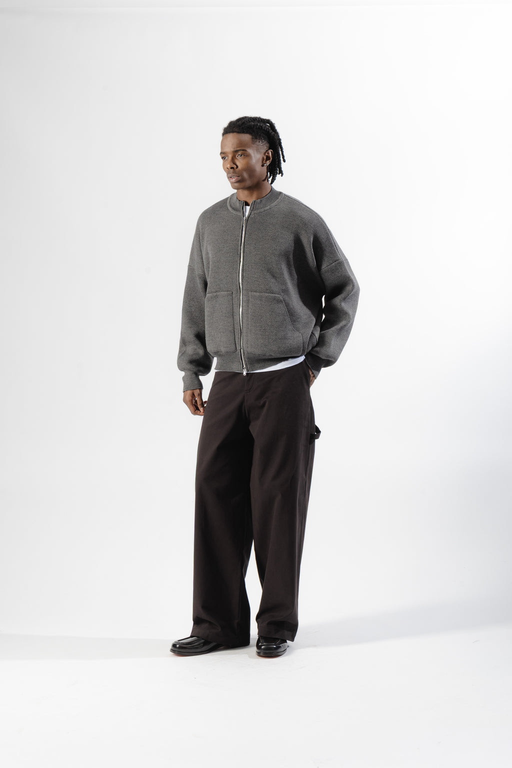 Black Cotton Carpenter Pants