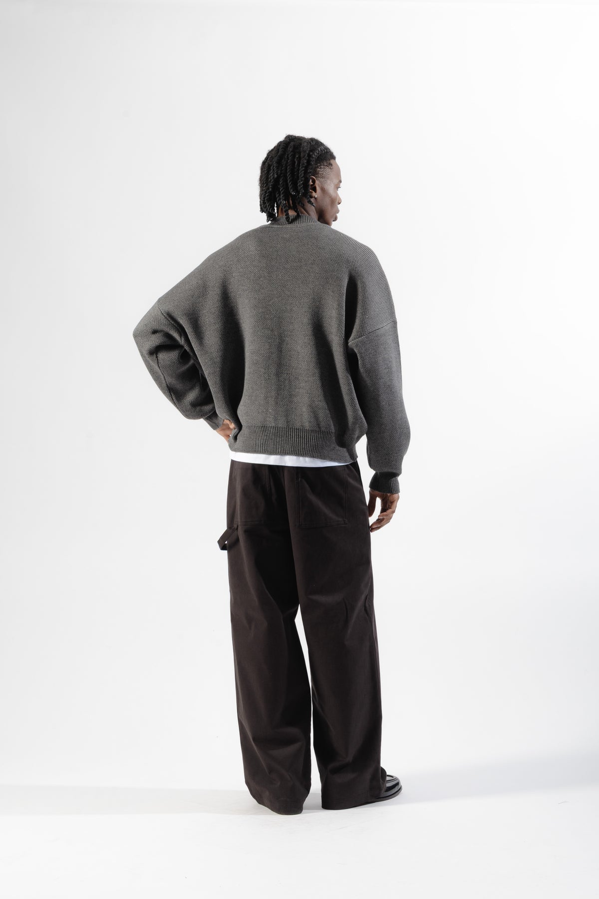 Black Cotton Carpenter Pants
