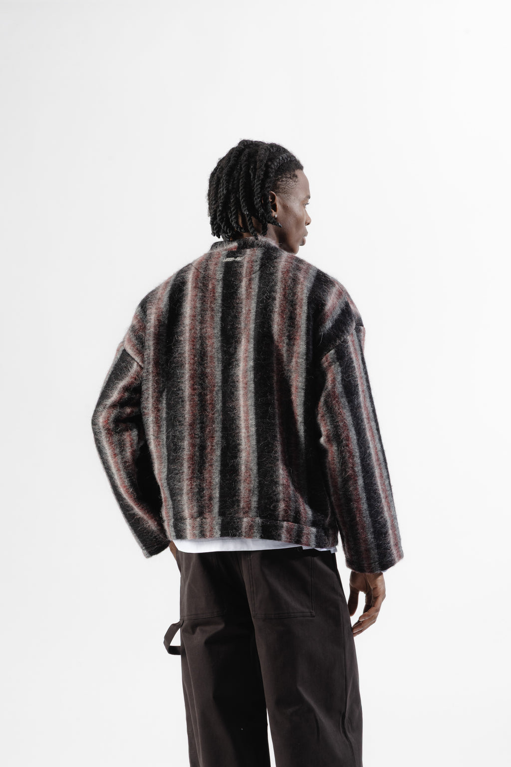 Black / Violet Mohair Cardigan