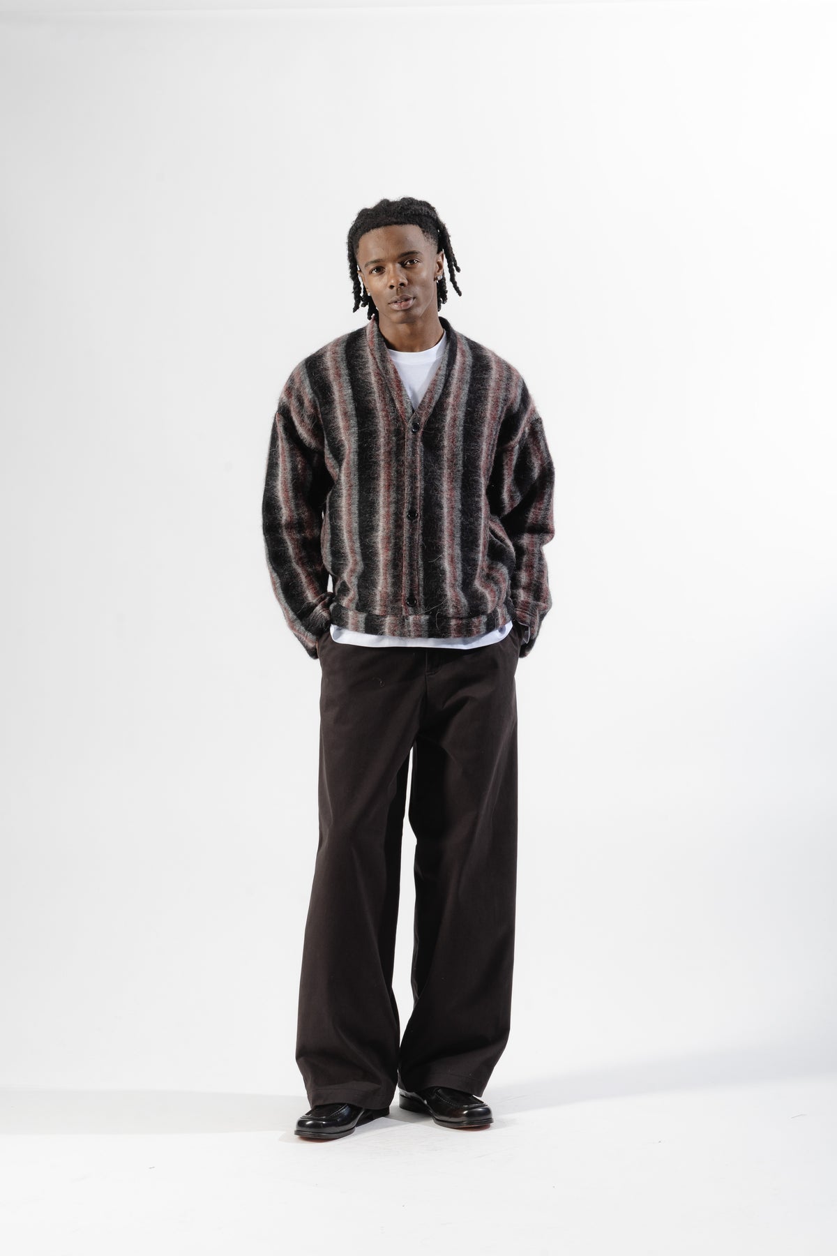 Black / Violet Mohair Cardigan