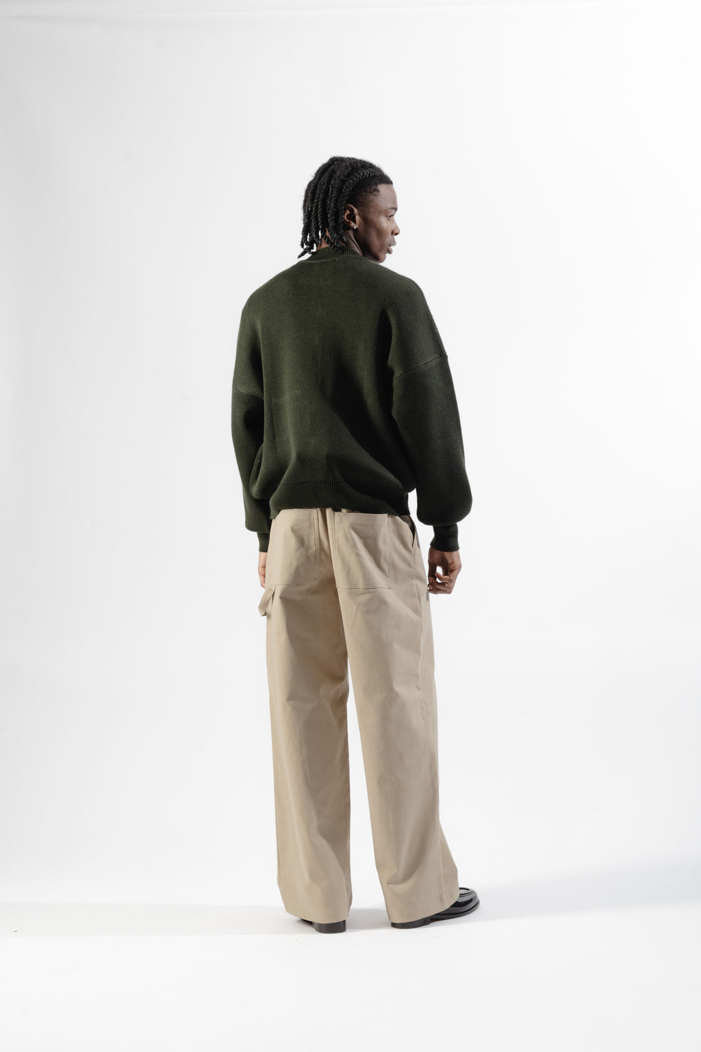 Green Oversized Knit Bomber