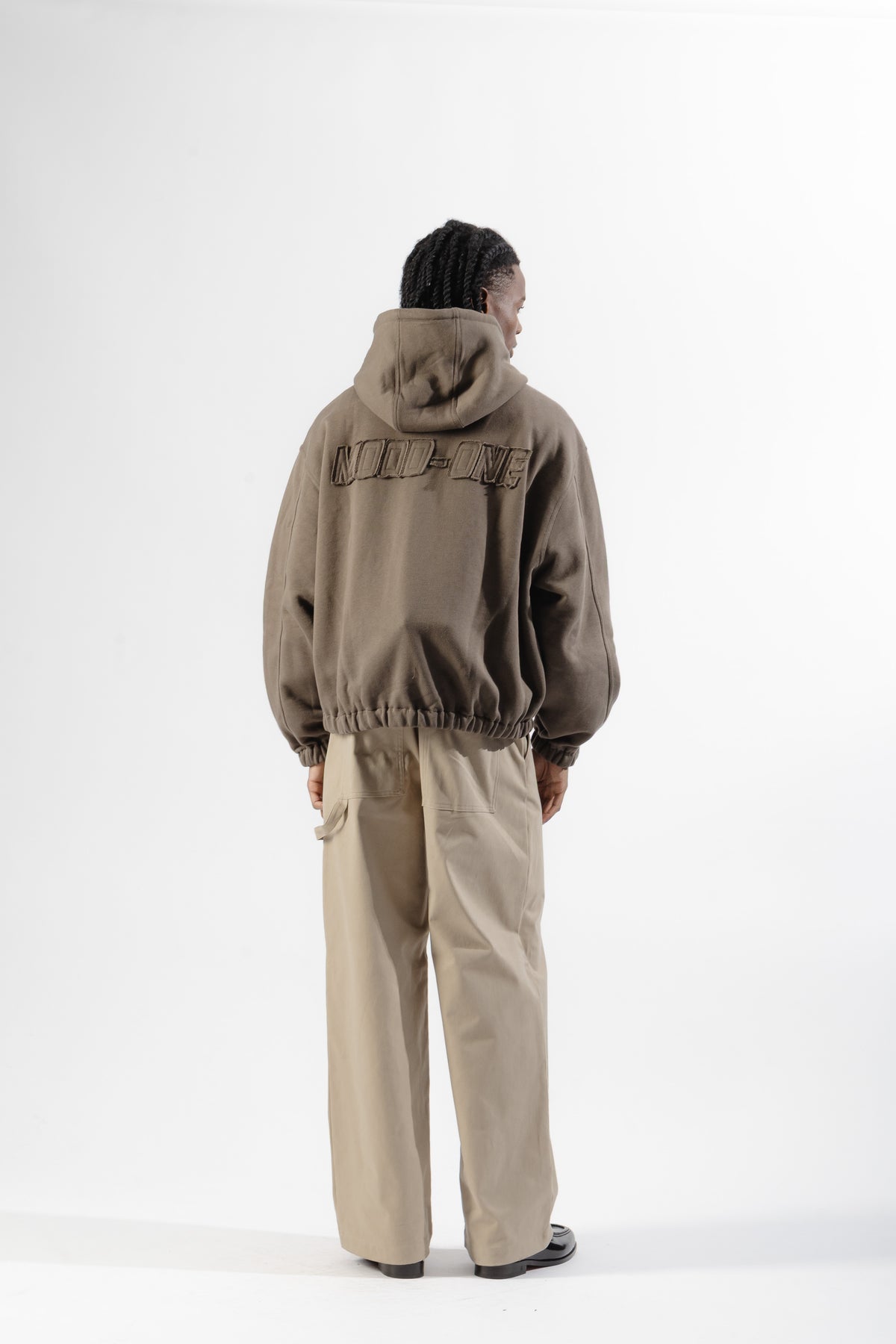 Brown Mood-one Zip Hoodie