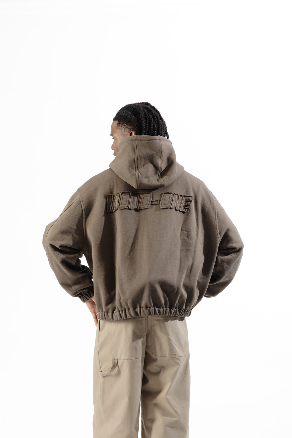 Brown Mood-one Zip Hoodie