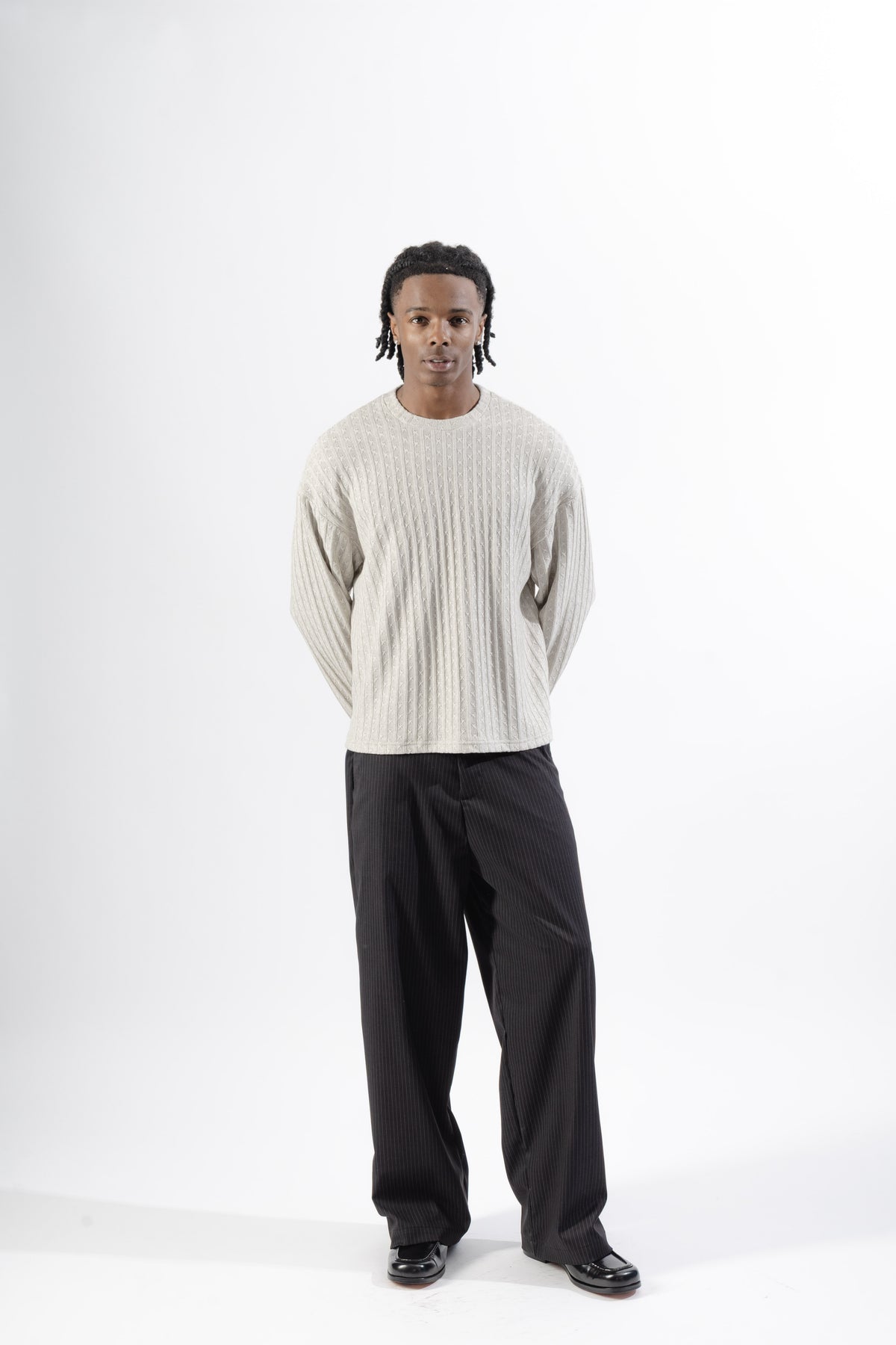 Cream Textured Longsleeve
