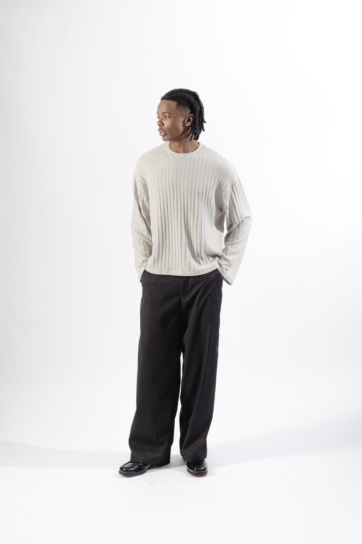 Cream Textured Longsleeve