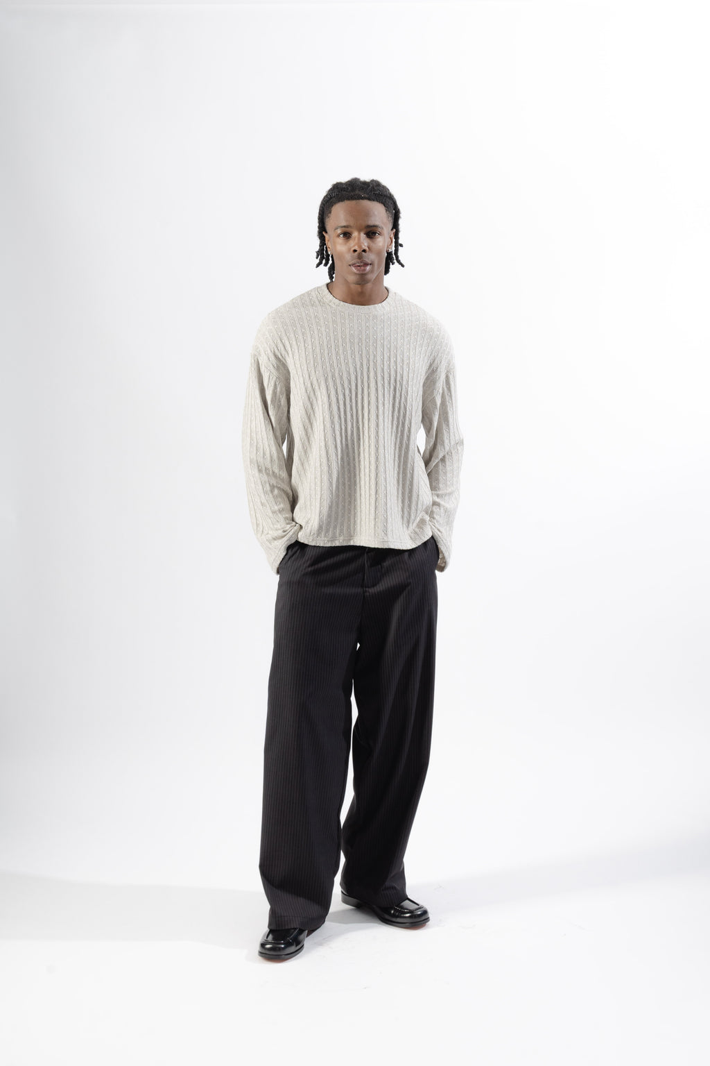 Cream Textured Longsleeve