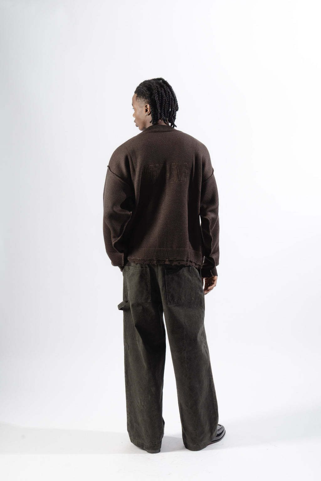Brown Distressed Knit Sweater