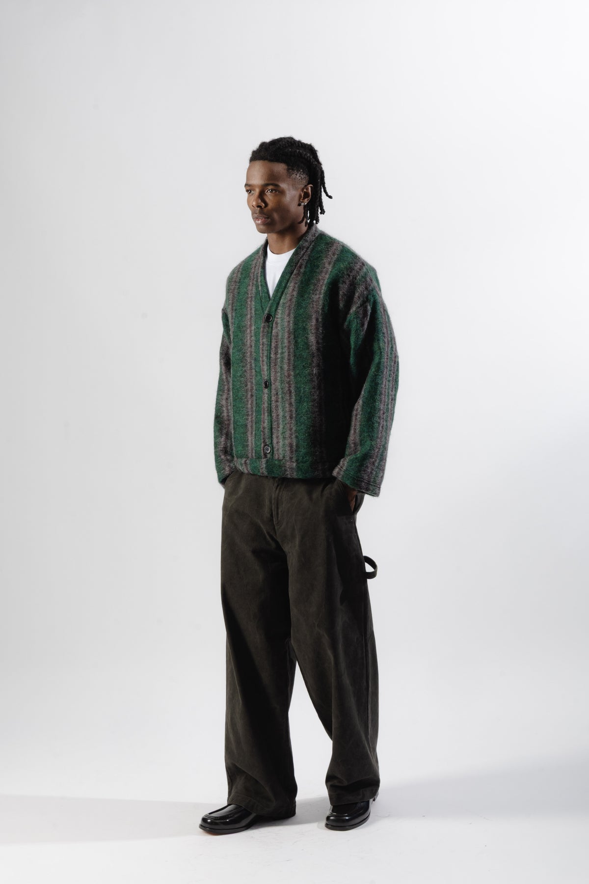 Forest Green Mohair Cardigan