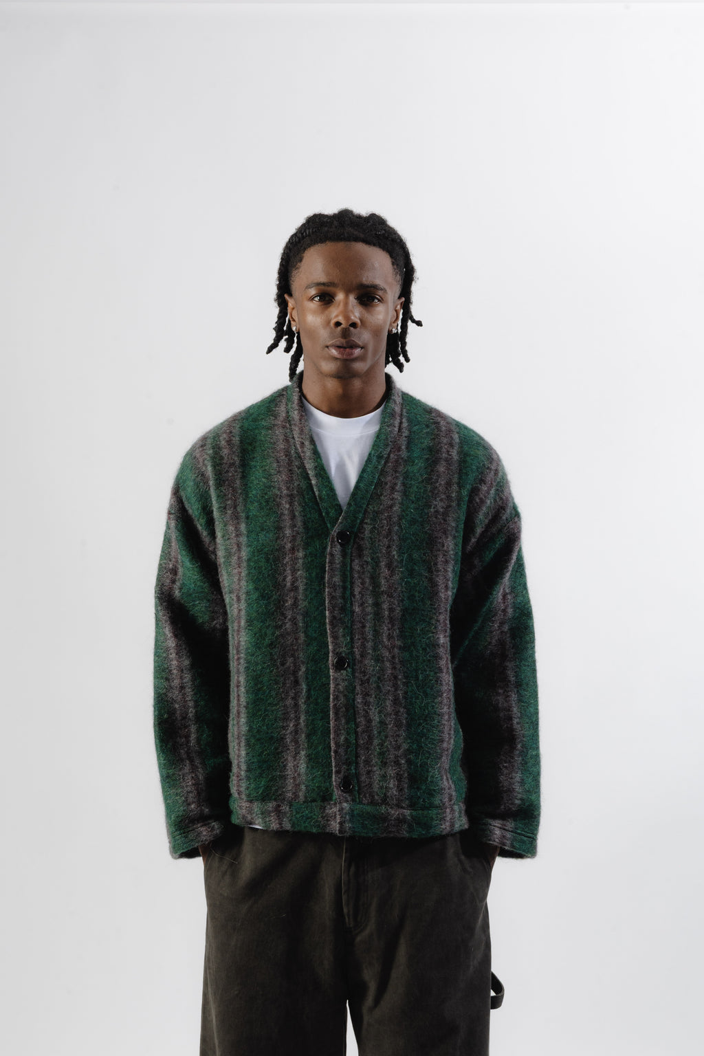 Forest Green Mohair Cardigan