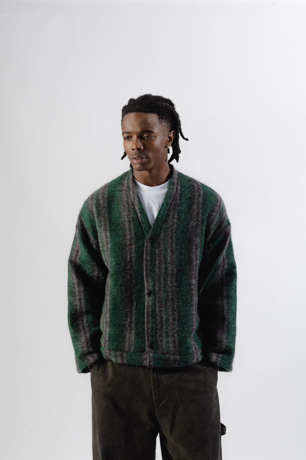 Forest Green Mohair Cardigan