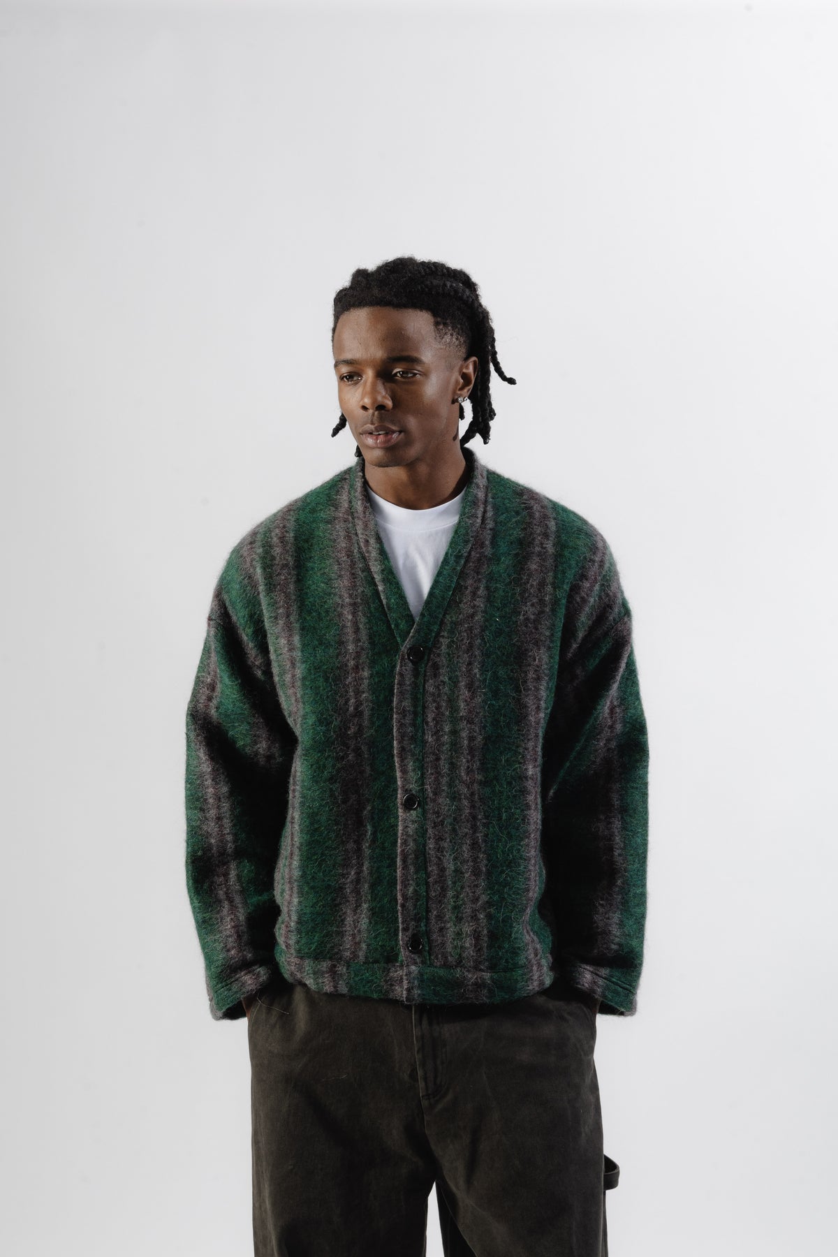 Forest Green Mohair Cardigan