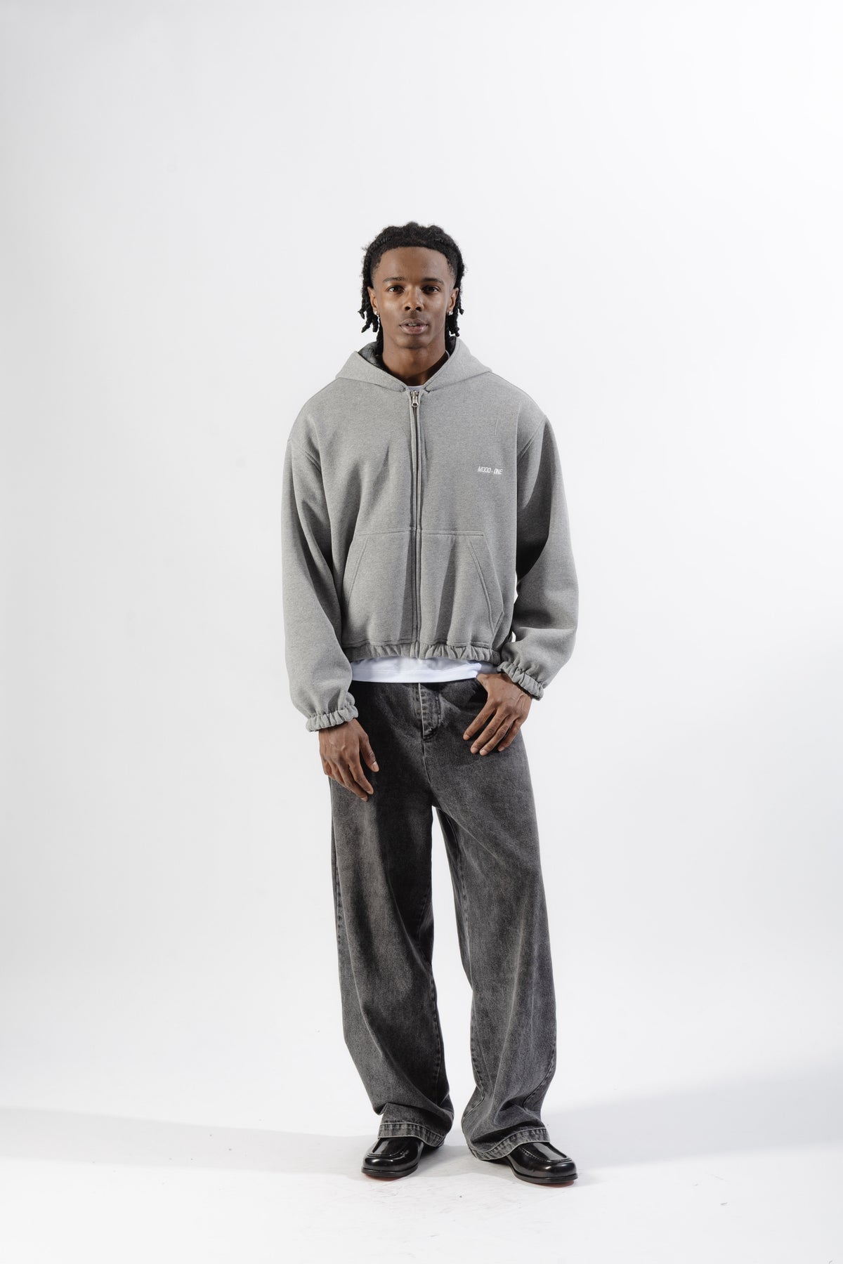 Grey / Grey Tartan Reversible Zip Hoodie