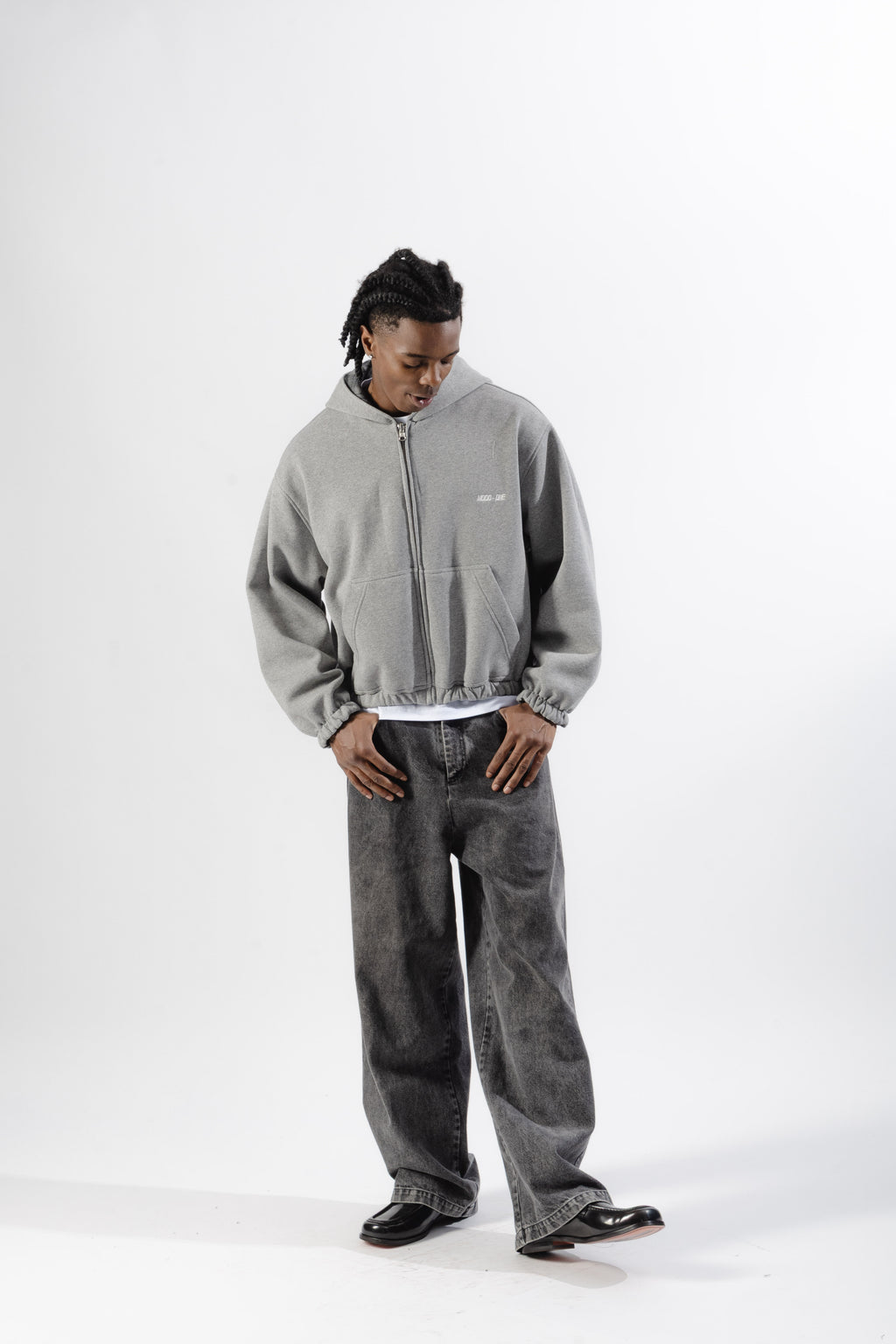 Grey / Grey Tartan Reversible Zip Hoodie