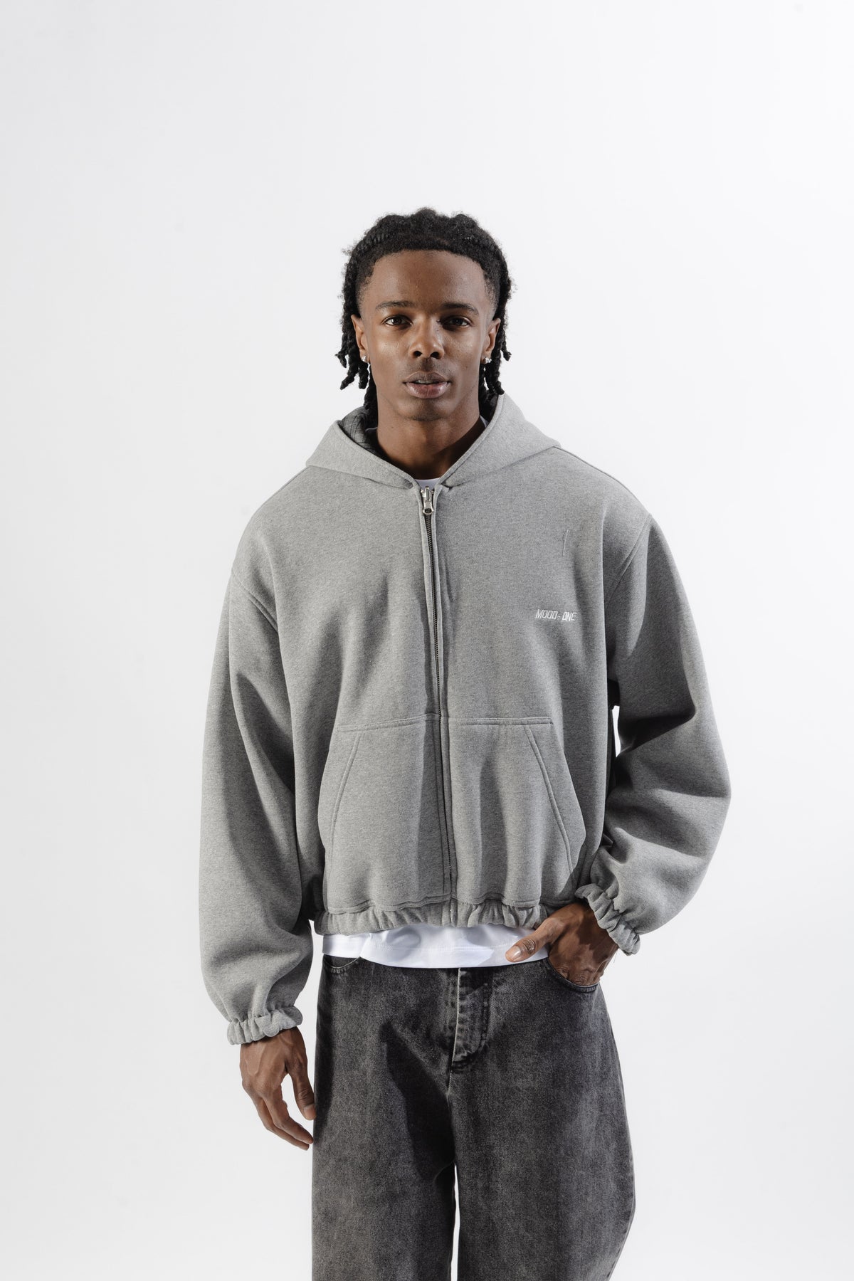 Grey / Grey Tartan Reversible Zip Hoodie