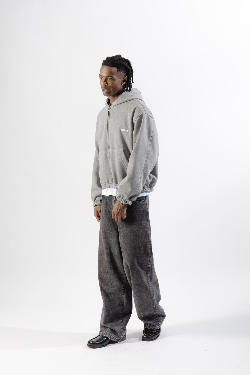Grey / Grey Tartan Reversible Zip Hoodie