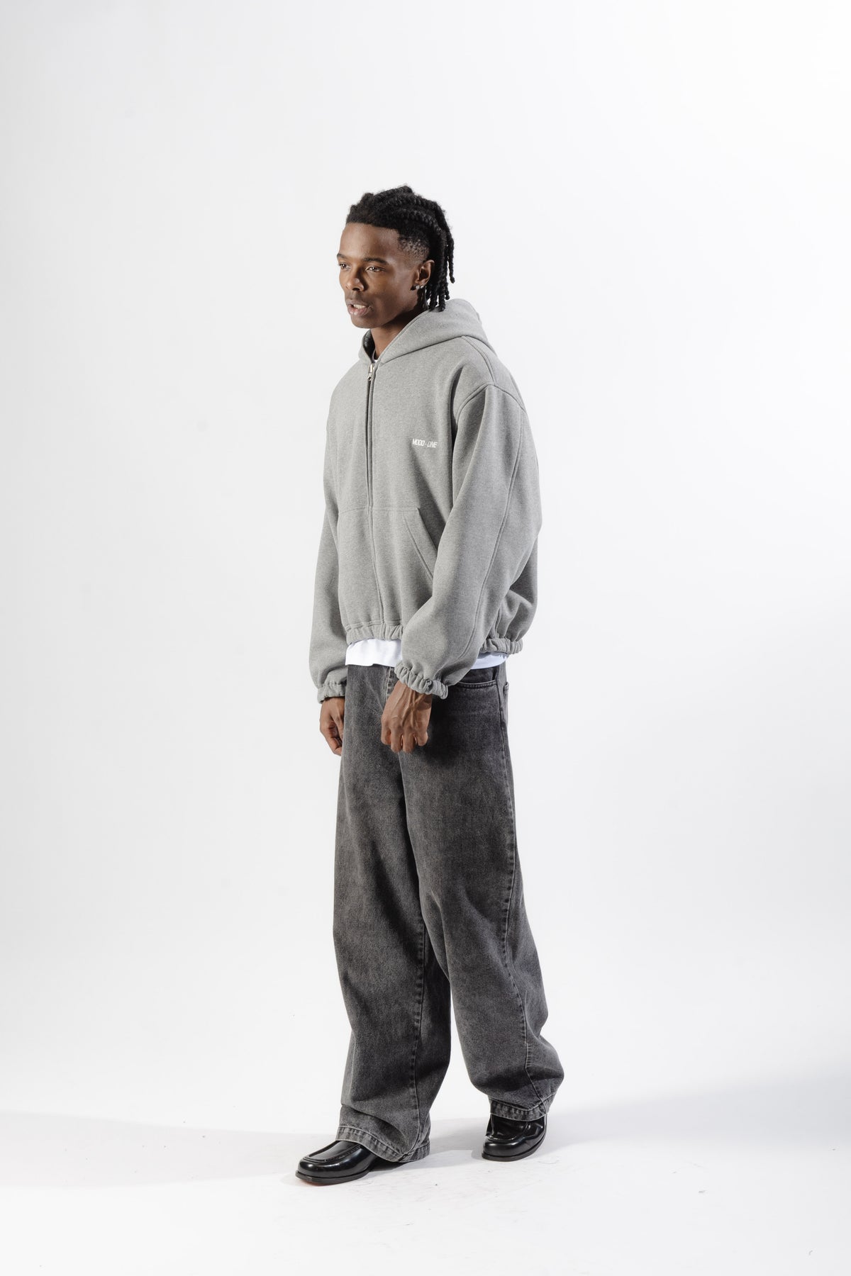 Grey / Grey Tartan Reversible Zip Hoodie