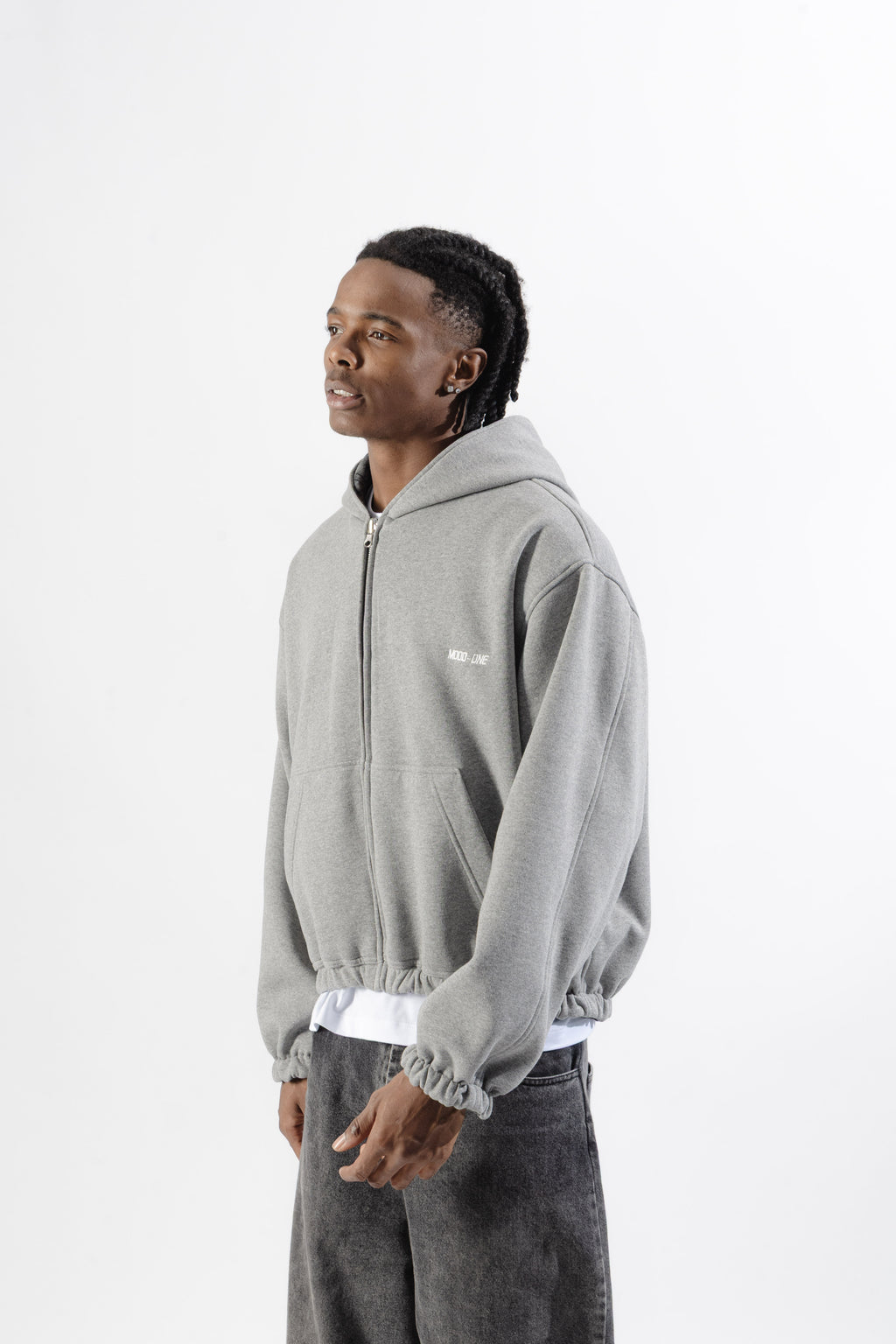 Grey / Grey Tartan Reversible Zip Hoodie