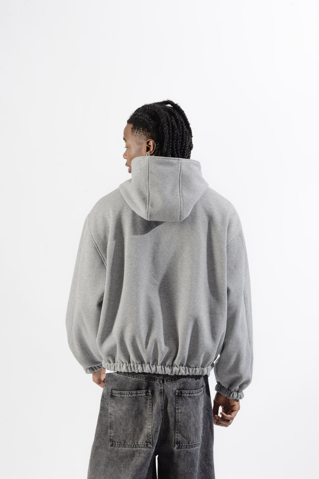 Grey / Grey Tartan Reversible Zip Hoodie