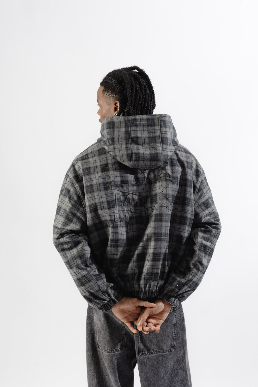 Grey / Grey Tartan Reversible Zip Hoodie