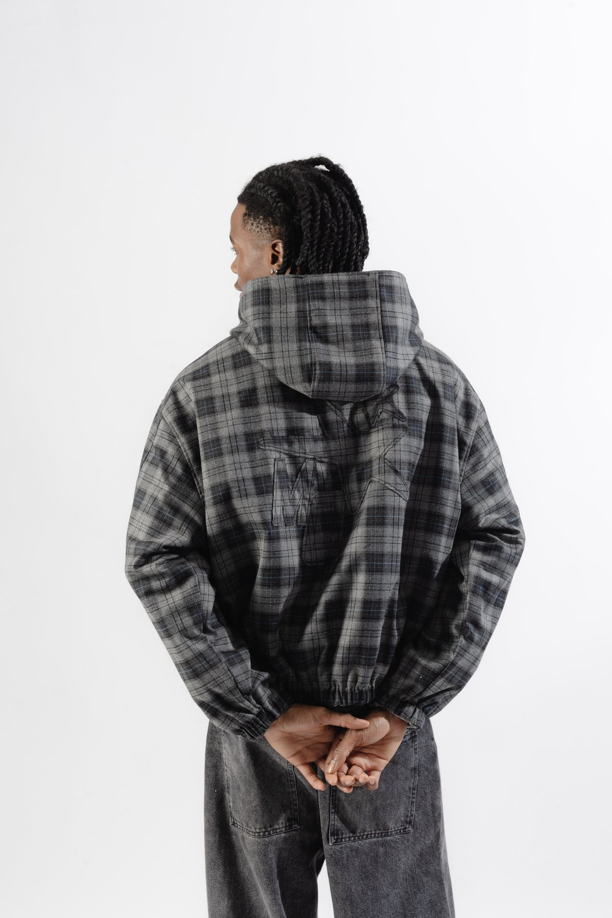Grey / Grey Tartan Reversible Zip Hoodie