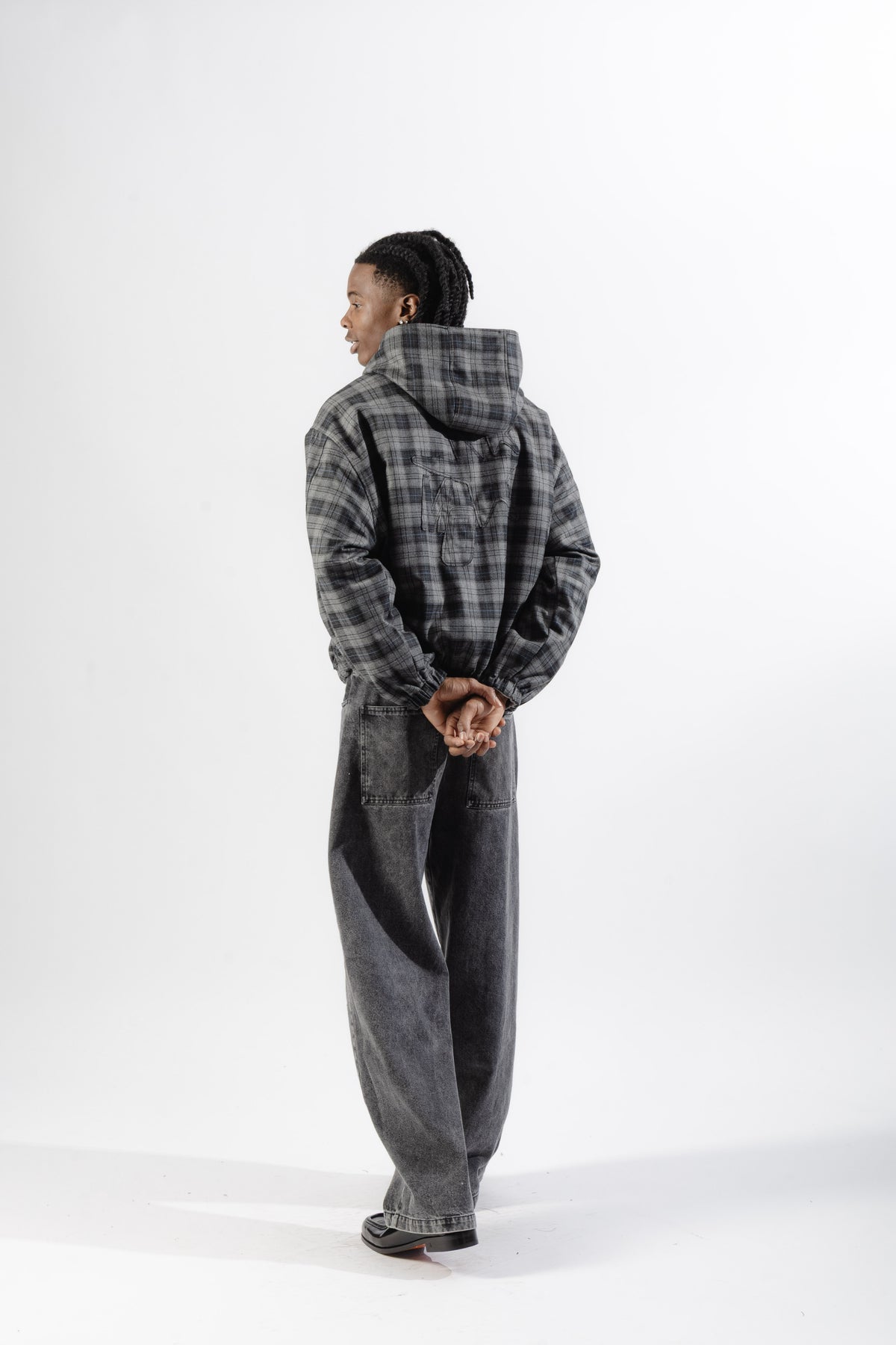 Grey / Grey Tartan Reversible Zip Hoodie