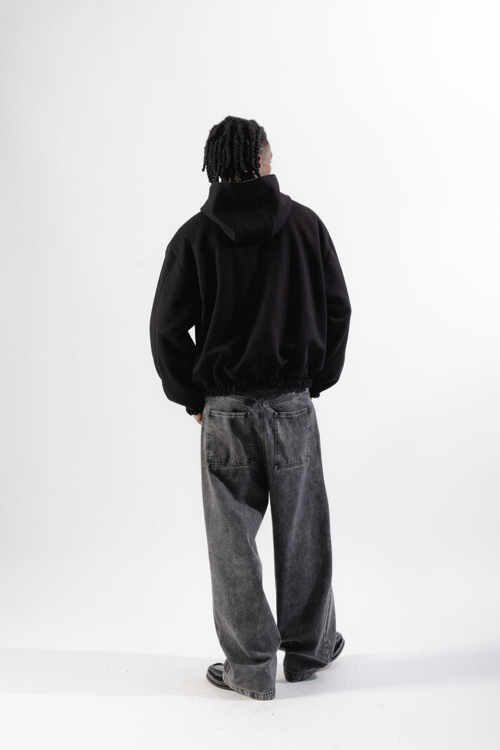 Black / Grey Tartan Reversible Zip Hoodie