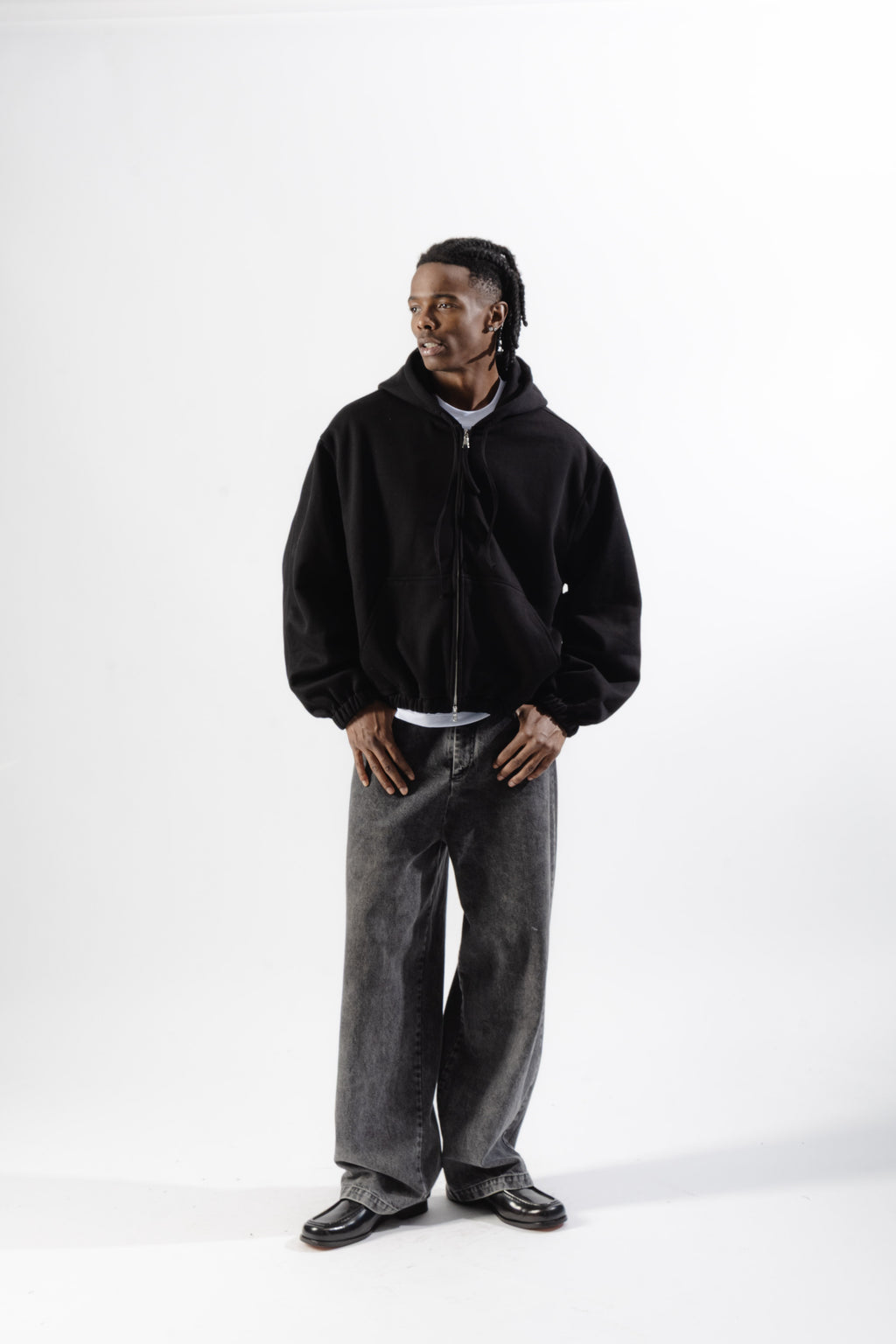 Black Mood-one Zip Hoodie