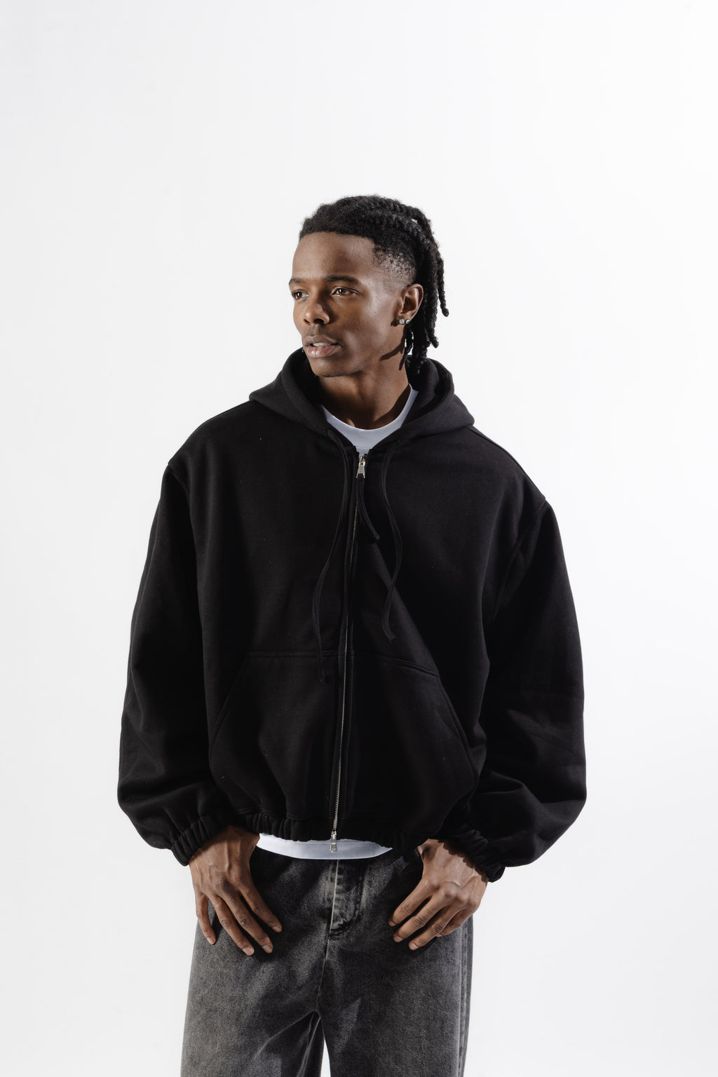 Black Mood-one Zip Hoodie