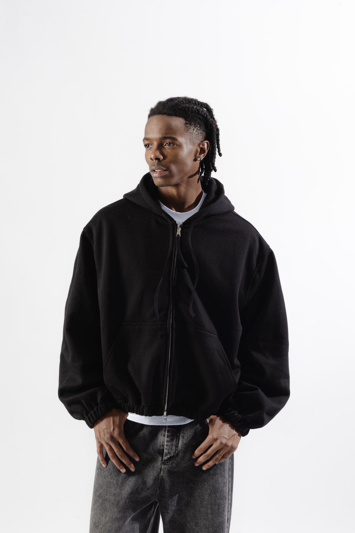 Black Mood-one Zip Hoodie