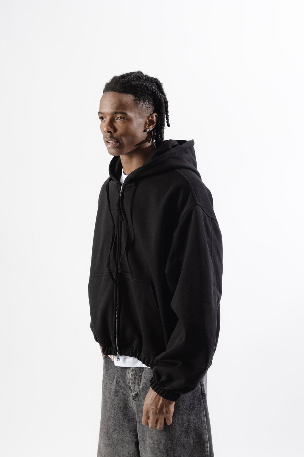 Black Mood-one Zip Hoodie