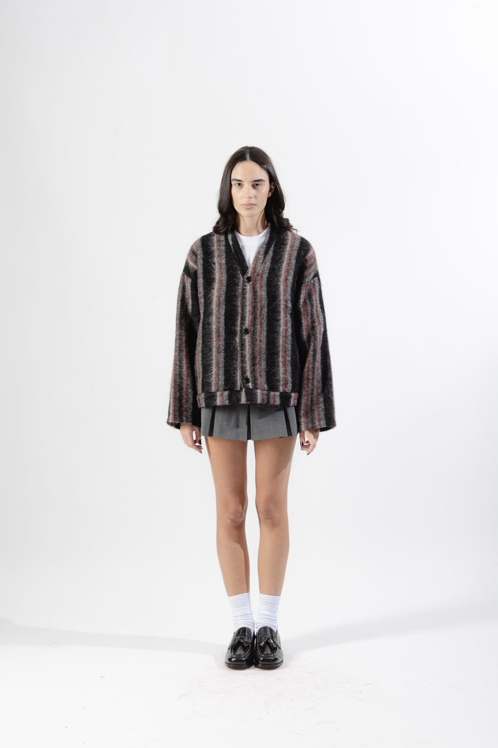 Black / Violet Mohair Cardigan