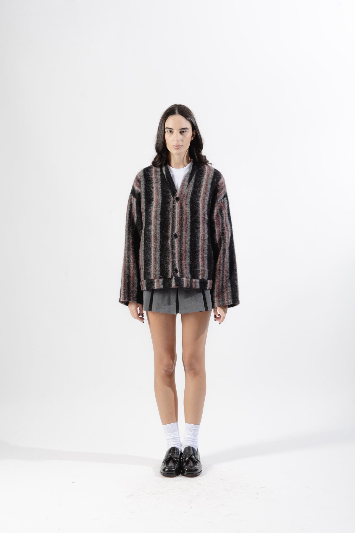 Black / Violet Mohair Cardigan