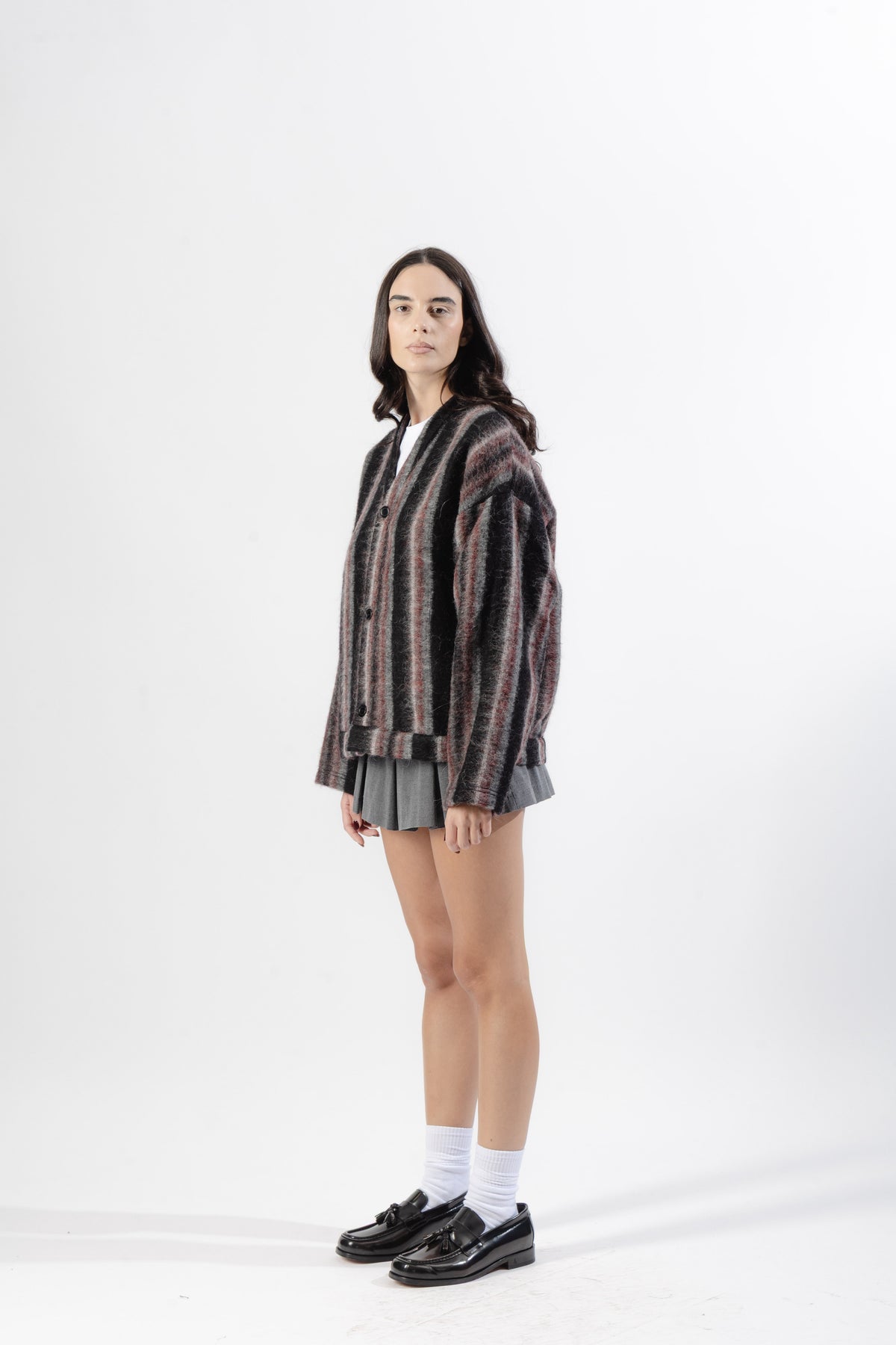 Black / Violet Mohair Cardigan