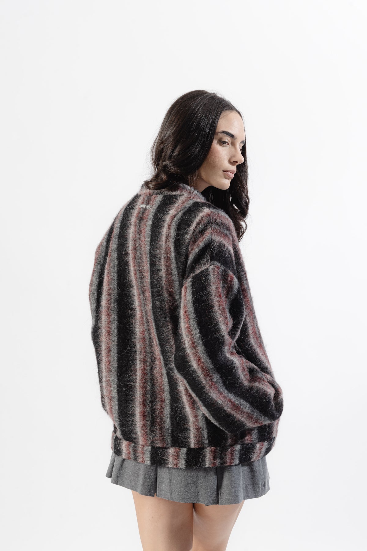 Black / Violet Mohair Cardigan