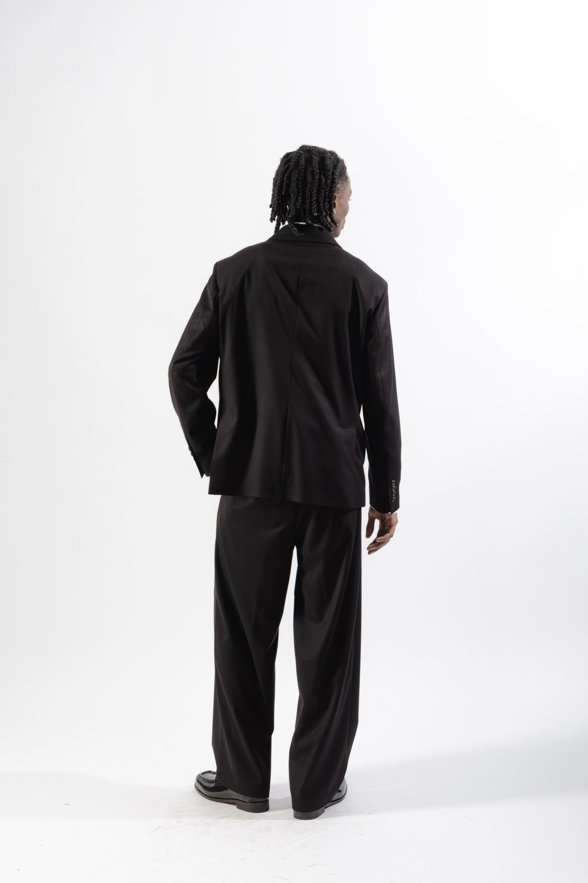 Black Loose-Fit Tailored Trousers