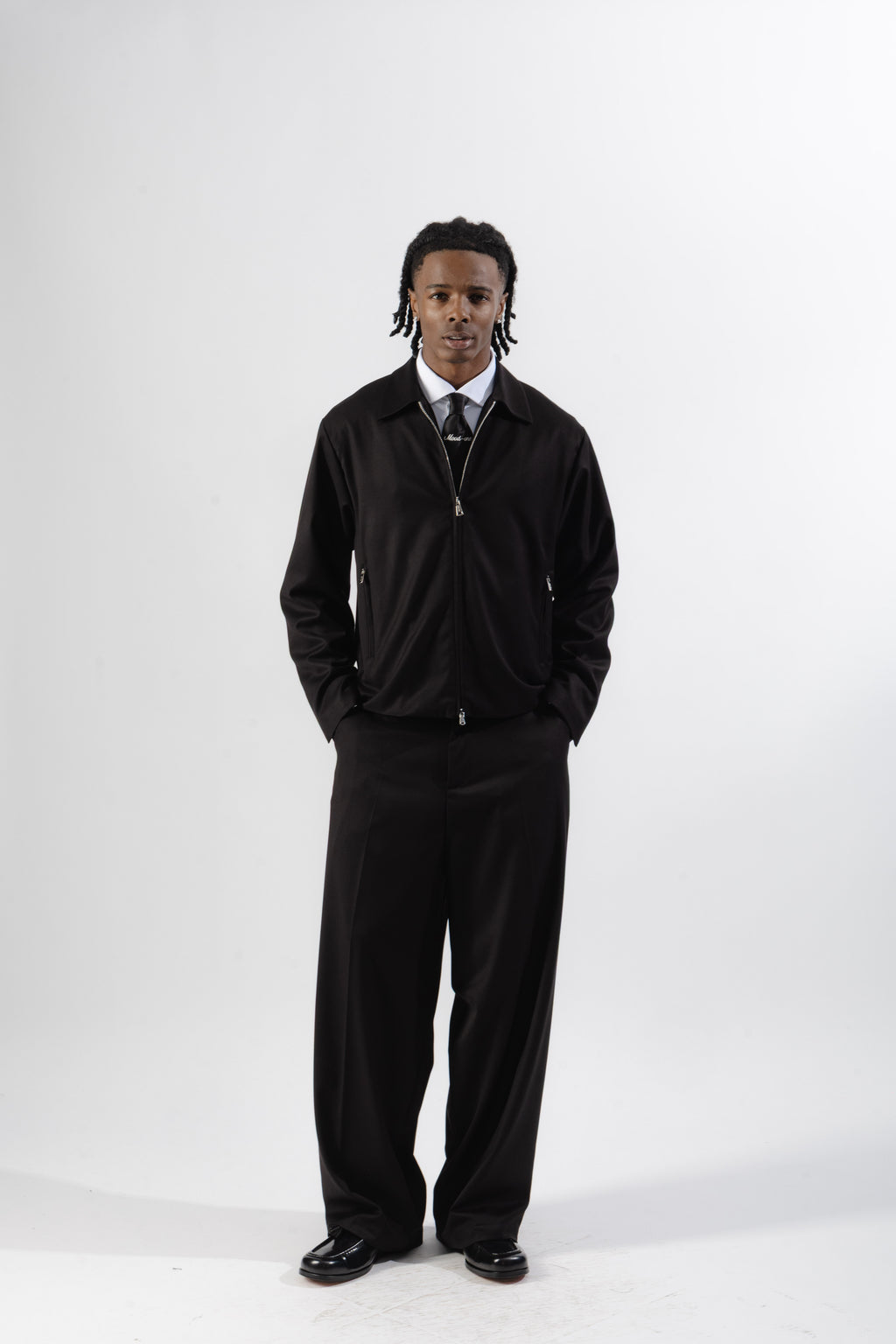 Black Tailored Zip Jacket