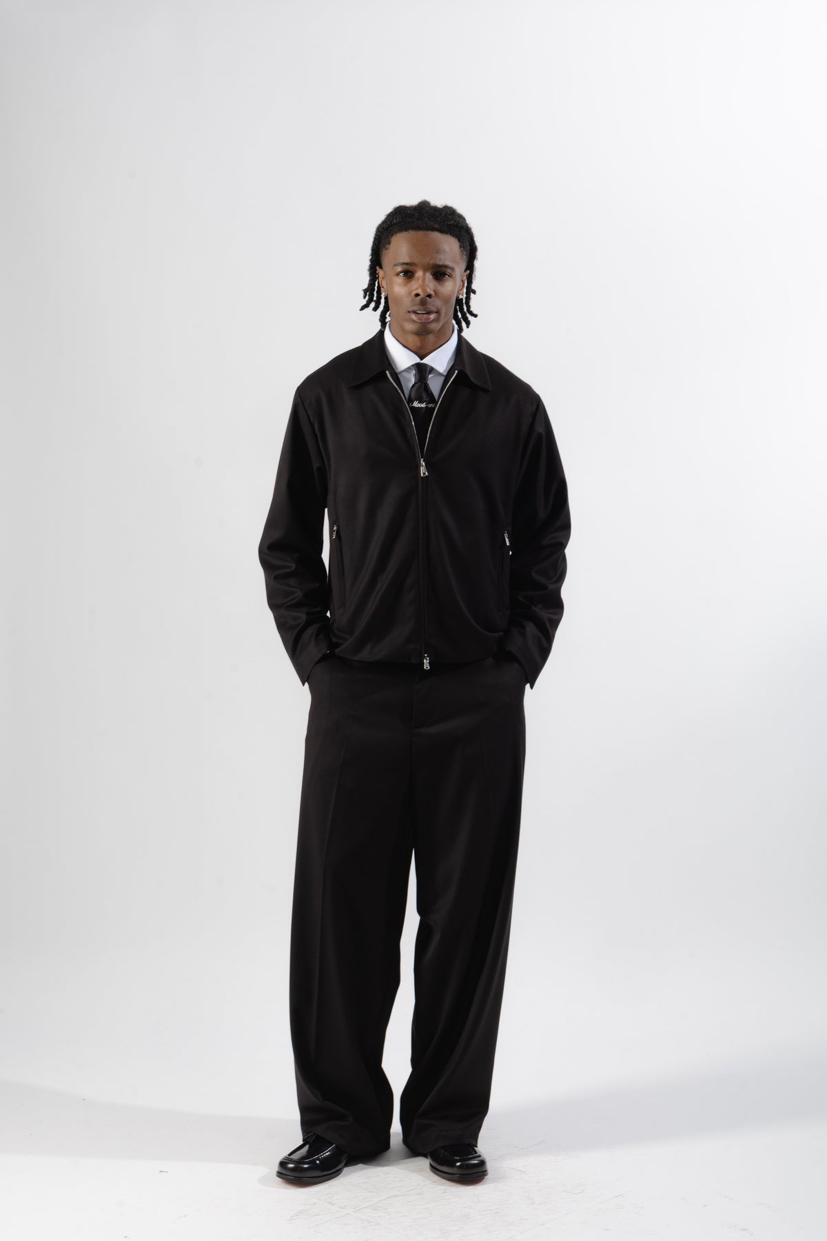 Black Tailored Zip Jacket