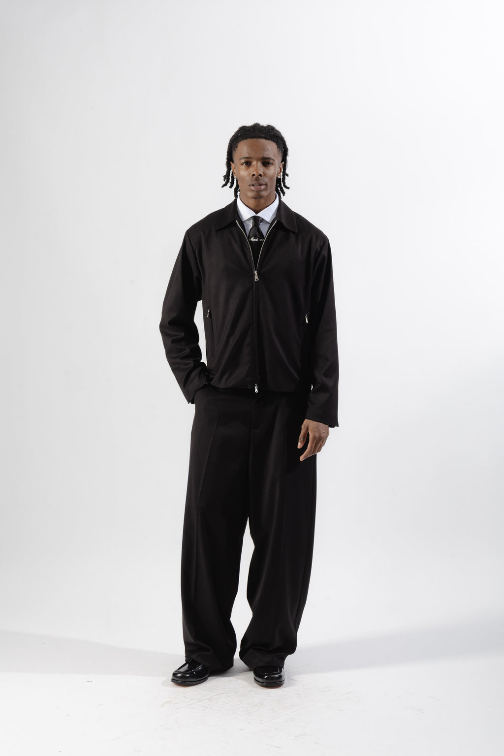 Black Tailored Zip Jacket