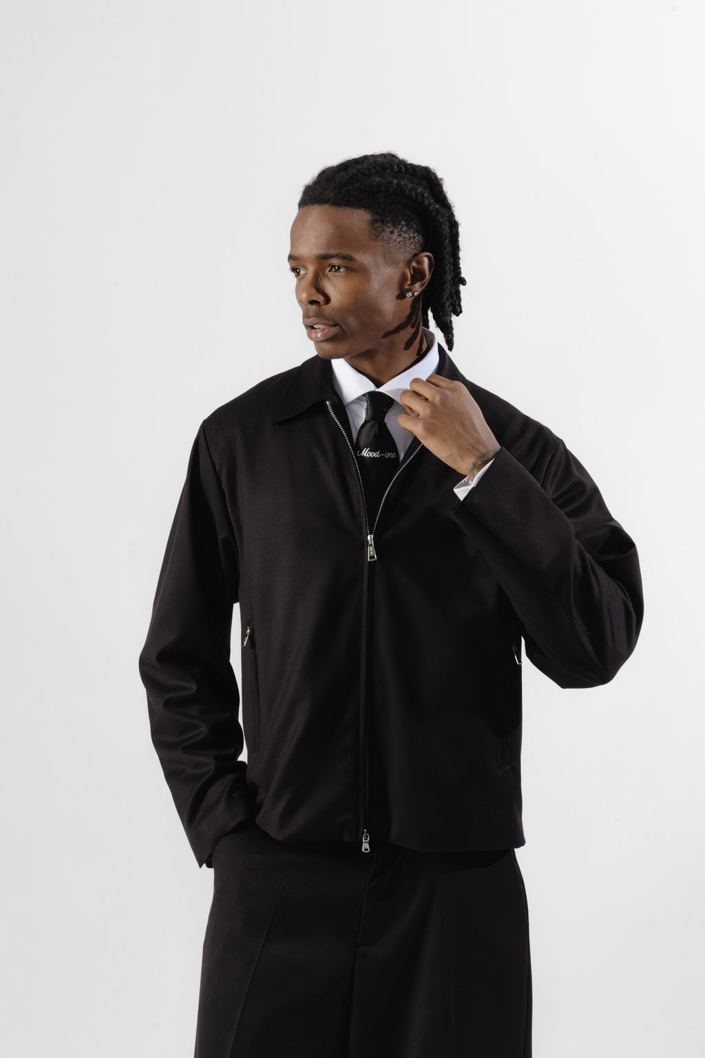 Black Tailored Zip Jacket